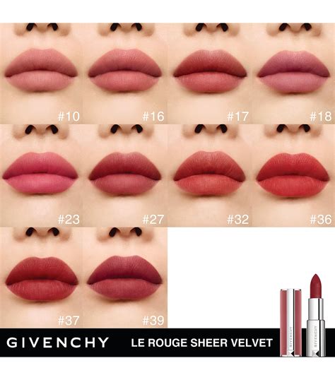 le rouge sheer velvet matte lipstick givenchy|givenchy le rouge lipstick swatches.